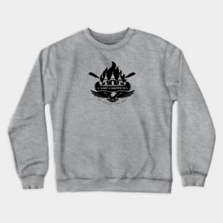 Camp Chippewa Wednesday Addams Inspired Eagle and Canoe Fan Logo in Black Crewneck Sweatshirt